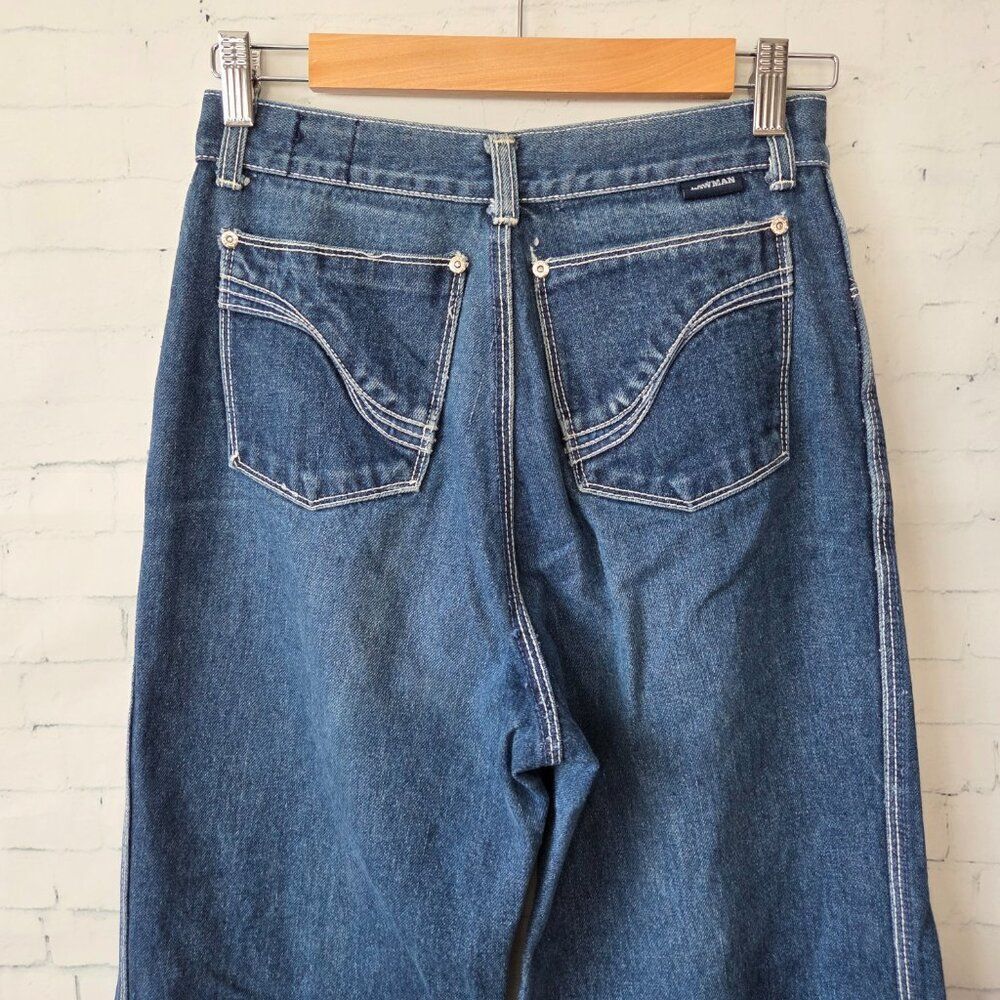 Lawman VTG Western Womens Wide Leg Jeans Tall Size 26 x 35 Tagged 32 Long Flare - Picture 7 of 11